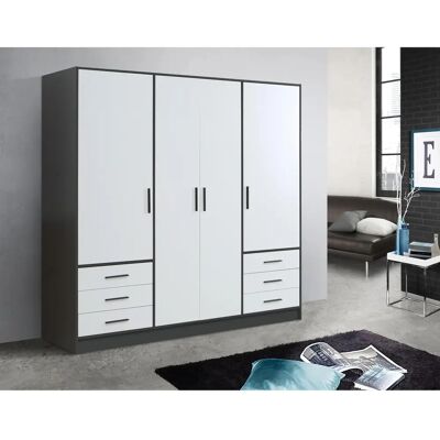 Forte Jupiter Kleiderschrank - Modern, FSC-zertifiziert, mit Schubladen Forte Jupiter Kleiderschrank - Modern, FSC-zertifiziert, mit Schubladen