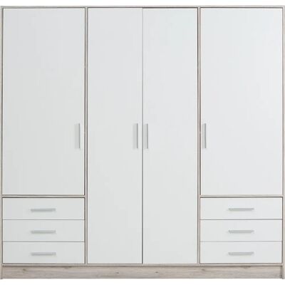 Forte Jupiter Kleiderschrank - Made in Europe - FSC-zertifiziert, Weiß Forte Jupiter Kleiderschrank - Made in Europe - FSC-zertifiziert, Weiß