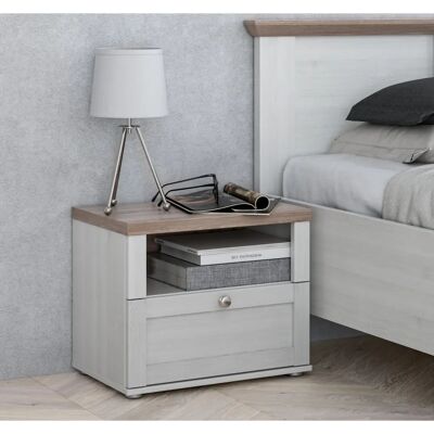 Forte Iloppa Nachttisch - FSC-zertifizierter Holz, Landhausstil Forte Iloppa Nachttisch - FSC-zertifizierter Holz, Landhausstil