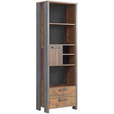 Forte Clif Rustik Vintage Regal - Dunkelgrau & Altes Holz - 67x205x42cm Forte Clif Rustik Vintage Regal - Dunkelgrau & Altes Holz - 67x205x42cm