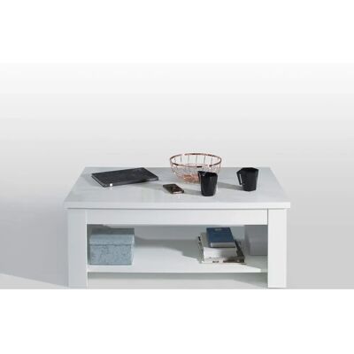 FORTE Rechteckiger Weißer Höhenverstellbarer Couchtisch - Couchtisch FORTE Rechteckiger Weißer Höhenverstellbarer Couchtisch - Couchtisch