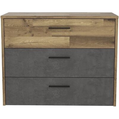 Forte Ricciano Sideboard - Natürliche Holzoptik & Dunkelgrau Forte Ricciano Sideboard - Natürliche Holzoptik & Dunkelgrau