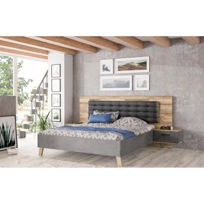 Forte Ricciano Schlafzimmer-Set - Modern, Gepolstertes Kopfteil, 2 Nachttische Forte Ricciano Schlafzimmer-Set - Modern, Gepolstertes Kopfteil, 2 Nachttische
