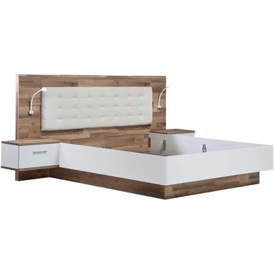 Forte - Modern Way - 180x200 - Kopfteil gepolstert Weiß matt - Bettanlage Forte - Modern Way - 180x200 - Kopfteil gepolstert Weiß matt - Bettanlage