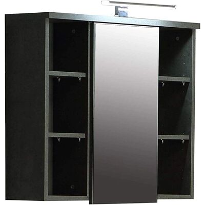 Forte Veris Dunkelgrau Vintage Badspiegelschrank - Badspiegelschrank Forte Veris Dunkelgrau Vintage Badspiegelschrank - Badspiegelschrank