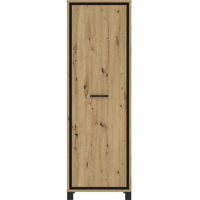 Forte Trondheim Kleiderschrank - Artisan Eiche / schwarz - 64,4 x 198,4 cm Forte Trondheim Kleiderschrank - Artisan Eiche / schwarz - 64,4 x 198,4 cm