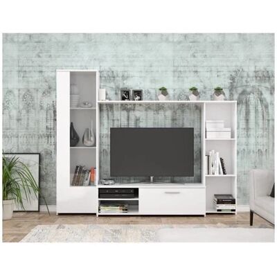 AUCUNE PILVI Meuble TV Murale - Porte en Verre - 5 Niches - 220cm - Publicité AUCUNE PILVI Meuble TV Murale - Porte en Verre - 5 Niches - 220cm - Publicité