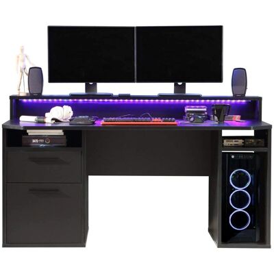 Forte Tezaur Gaming Íróasztal - RGB világítás, 160x91x72 cm Forte Tezaur Gaming Íróasztal - RGB világítás, 160x91x72 cm
