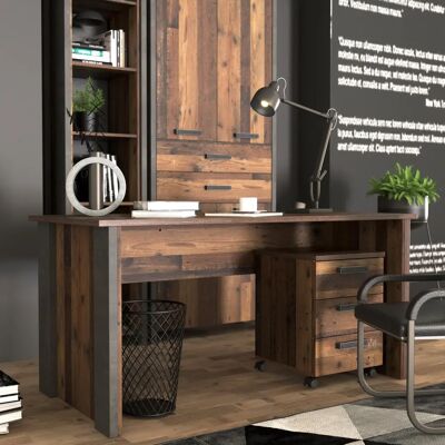 Forte Clif Vintage Holz Schreibtisch - Industrie Grau - Büro/Heim Forte Clif Vintage Holz Schreibtisch - Industrie Grau - Büro/Heim