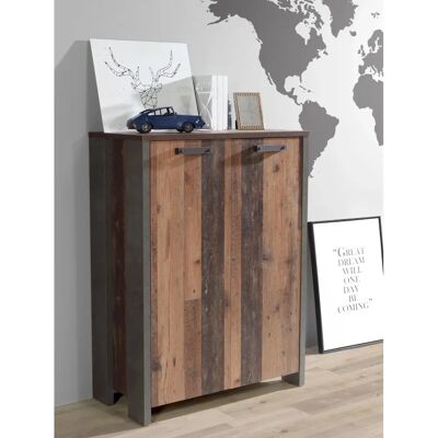 Forte Clif Old – Wood Vintage / Betonoptik Dunkelgrau Sideboard Forte Clif Old – Wood Vintage / Betonoptik Dunkelgrau Sideboard