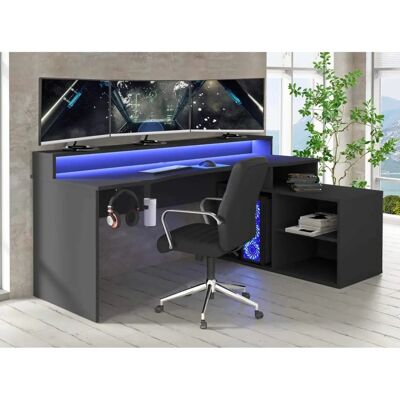 Forte Tezaur Gaming-Tisch - RGB, Eck, Tower verstellbar Forte Tezaur Gaming-Tisch - RGB, Eck, Tower verstellbar