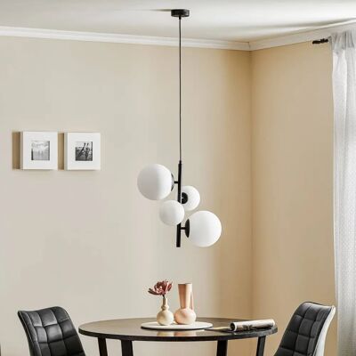 Lampa wisząca czarna Aldex Bloom - Nowoczesny szklany kula Lampa wisząca czarna Aldex Bloom - Nowoczesny szklany kula