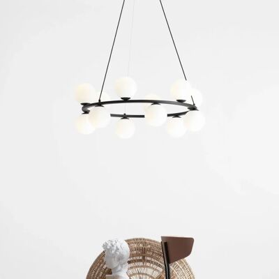 Aldex Krone Pendelleuchte - Höhenverstellbar, E14, 12 Lampen, Schwarz Aldex Krone Pendelleuchte - Höhenverstellbar, E14, 12 Lampen, Schwarz