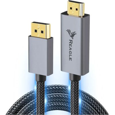 Câble DisplayPort à HDMI Reagle 4K HDR 1.8M - Publicité Câble DisplayPort à HDMI Reagle 4K HDR 1.8M - Publicité