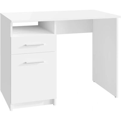 BODO DSP 100cm Biały Stół do Pisania z Szufladą i Szafką - Stół BODO DSP 100cm Biały Stół do Pisania z Szufladą i Szafką - Stół