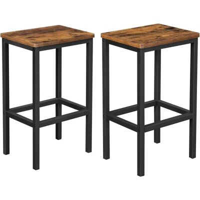 Generic - 2pc Rustic Bar Stools - Rustykalny brąz - Stołki barowe Generic - 2pc Rustic Bar Stools - Rustykalny brąz - Stołki barowe