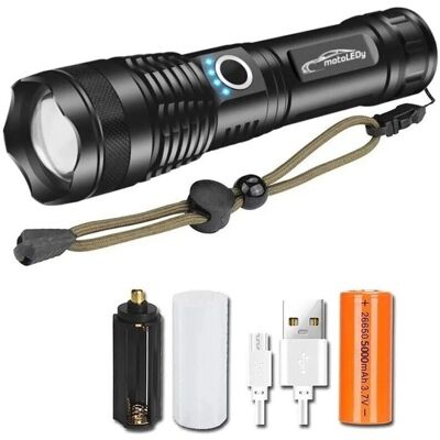 motoLEDy Latarka taktyczna LED 10000lm 600m USB C motoLEDy Latarka taktyczna LED 10000lm 600m USB C