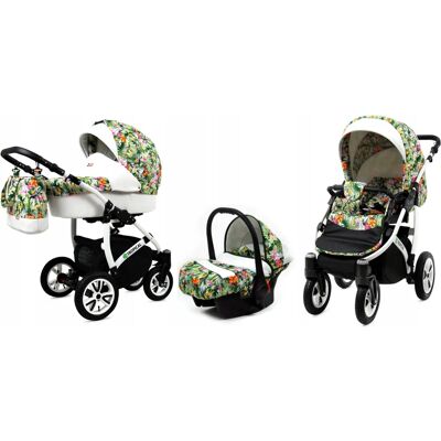 Babylux Tropical 3en1 - Fleurs Tropicales - Aluminium - Pliable - Poussette - Publicité Babylux Tropical 3en1 - Fleurs Tropicales - Aluminium - Pliable - Poussette - Publicité