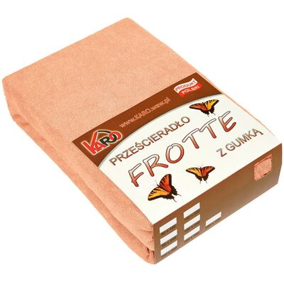 KARO 140x200 - morela - 200 g/m2 frotte - Prześcieradło KARO 140x200 - morela - 200 g/m2 frotte - Prześcieradło