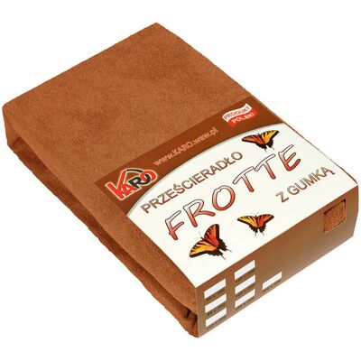 KARO - 040 - Brązowy - 140x200 cm - Prześcieradło frotte z gumką KARO - 040 - Brązowy - 140x200 cm - Prześcieradło frotte z gumką