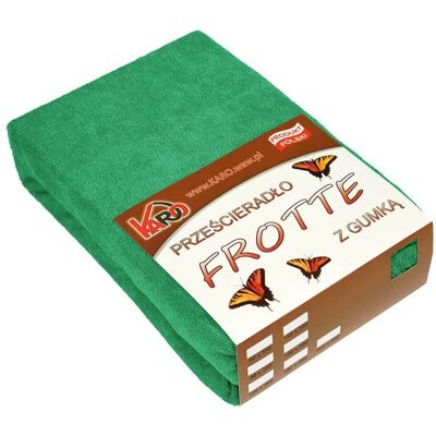 KARO - KARO 140x200 - Zielony - Prześcieradło frotte z gumką KARO - KARO 140x200 - Zielony - Prześcieradło frotte z gumką