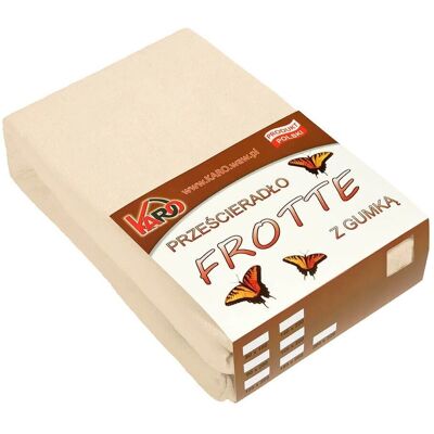 KARO - 180x200 - Beżowy - 200g/m2 - Prześcieradło frotte z gumką KARO - 180x200 - Beżowy - 200g/m2 - Prześcieradło frotte z gumką