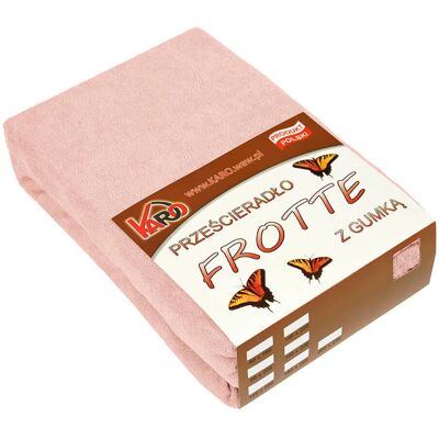 KARO - 006 - Łososiowy - Frotte fitted sheet KARO - 006 - Łososiowy - Frotte fitted sheet