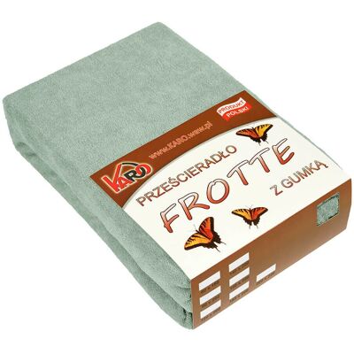 KARO - 013 - Oliwkowy - 200x220 - Frotte fitted sheet KARO - 013 - Oliwkowy - 200x220 - Frotte fitted sheet