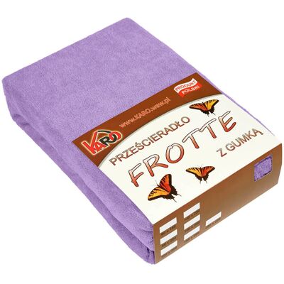 KARO - 022 - Fioletowy - 200x220 cm - Prześcieradło frotte z gumką KARO - 022 - Fioletowy - 200x220 cm - Prześcieradło frotte z gumką