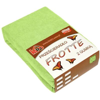 KARO - 058 - limonkowe - 200x220 cm - Prześcieradło frotte z gumką KARO - 058 - limonkowe - 200x220 cm - Prześcieradło frotte z gumką