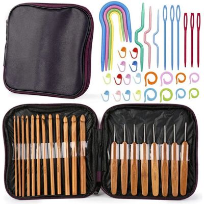 ART - Szydełka bambusowe - 20 szt. - Etui w zestawie - Zestaw szydełek ART - Szydełka bambusowe - 20 szt. - Etui w zestawie - Zestaw szydełek