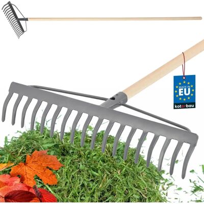 KOTARBAU Narzędzie ogrodowe Grabki metalowe 18 zębów drewniana rączka wzmocniona głowica KOTARBAU Narzędzie ogrodowe Grabki metalowe 18 zębów drewniana rączka wzmocniona głowica
