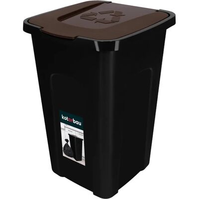 Poubelle Kotarbau 50L - Marron - Tri des déchets organisé - Publicité Poubelle Kotarbau 50L - Marron - Tri des déchets organisé - Publicité