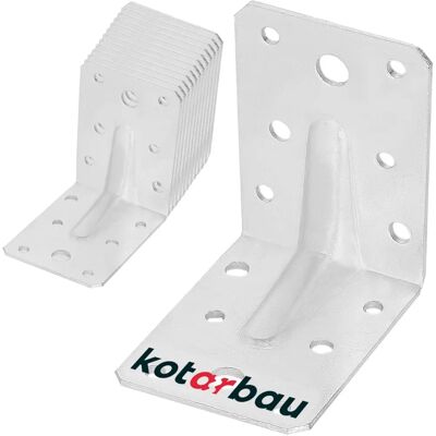 KOTARBAU Supporti angolari in acciaio zincato - 75x75x55 mm - 90° - Connettore angolare KOTARBAU Supporti angolari in acciaio zincato - 75x75x55 mm - 90° - Connettore angolare