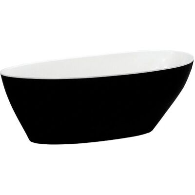 Besco Goya XS Baignoire autoportante blanc-noir - Accessoire de bain - Publicité Besco Goya XS Baignoire autoportante blanc-noir - Accessoire de bain - Publicité