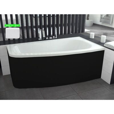 OTITEC Wanna Luna - Prawostronna Asymetryczna 150x80 - Biała i Czarna OTITEC Wanna Luna - Prawostronna Asymetryczna 150x80 - Biała i Czarna