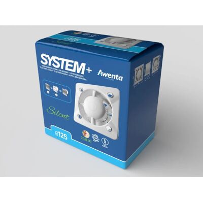 Carcassa del ventilatore silenzioso Awenta 125mm con interruttore a cordino - Ventilatore bagno Carcassa del ventilatore silenzioso Awenta 125mm con interruttore a cordino - Ventilatore bagno