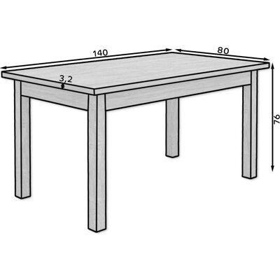 ADRK Furniture - Rhodes 82 - Buchenholzbeine - Esstischset ADRK Furniture - Rhodes 82 - Buchenholzbeine - Esstischset