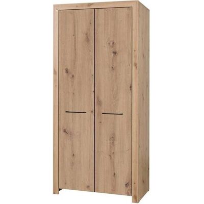 ADRK Furniture - Janez - 2 Türen - Kleiderstange - Regal - Kleiderschrank ADRK Furniture - Janez - 2 Türen - Kleiderstange - Regal - Kleiderschrank