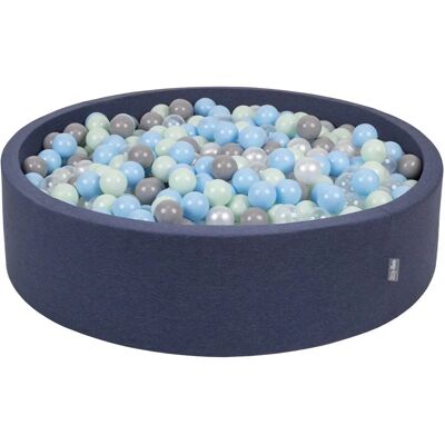 KIDDYMOON - Piscina de Bolas Rodonda Grande 120X30Cm - Ciemnoniebieski - 200-1000 kulek - ball pit KIDDYMOON - Piscina de Bolas Rodonda Grande 120X30Cm - Ciemnoniebieski - 200-1000 kulek - ball pit