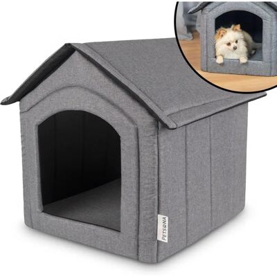 Maison Pliante PETSONA pour Chiens et Chats - Gris - Maison pour Animaux - Publicité Maison Pliante PETSONA pour Chiens et Chats - Gris - Maison pour Animaux - Publicité