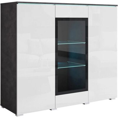 P & B - VYSOKÁ KOMODA - anthracite-weiß Hochglanz - dresser P & B - VYSOKÁ KOMODA - anthracite-weiß Hochglanz - dresser
