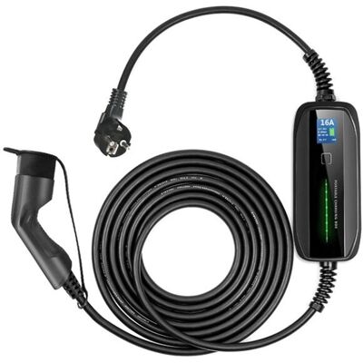 Extralink Tragbares Elektroauto-Ladegerät - 16A, 3.6kW, LCD, Schwarz Extralink Tragbares Elektroauto-Ladegerät - 16A, 3.6kW, LCD, Schwarz