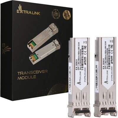 Extralink SFP 2-pack 1.25Gbps Multi-Mode DOM - Module SFP pour HP/Aruba - Publicité Extralink SFP 2-pack 1.25Gbps Multi-Mode DOM - Module SFP pour HP/Aruba - Publicité
