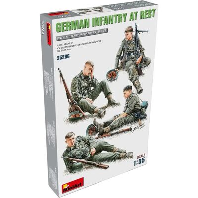 Miniart German Army Infantry Resting - 4 Figures - 1/35 Model Miniart German Army Infantry Resting - 4 Figures - 1/35 Model