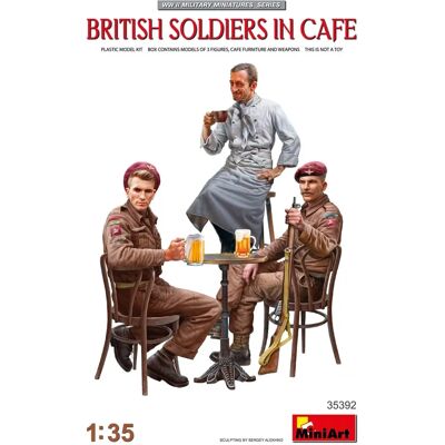 Mini Art British Soldiers in Cafe - 3 Figures - 1/35 Mini Art British Soldiers in Cafe - 3 Figures - 1/35