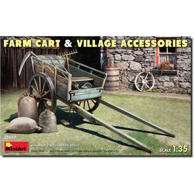 Miniart MIN35657 Farm Cart with Village Accessories - 1:35 scale kit Miniart MIN35657 Farm Cart with Village Accessories - 1:35 scale kit