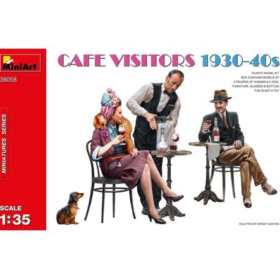 Mini Art 1930s-40s Cafe Visitors Figurines - Historical Figures 1:35 Mini Art 1930s-40s Cafe Visitors Figurines - Historical Figures 1:35