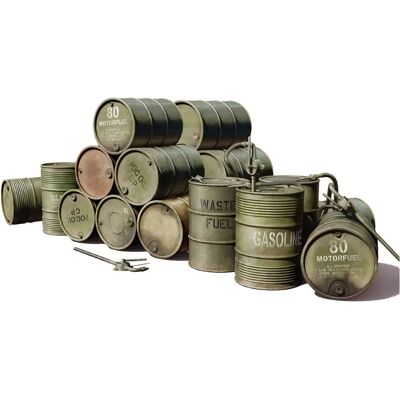 Mini Art Fuel Drum Set - 1/48 - 12 pcs Mini Art Fuel Drum Set - 1/48 - 12 pcs