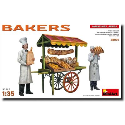 MiniArt Bakery Set - 1/35 Scale Plastic Model Kit - 2 Figures, Bread, Cart MiniArt Bakery Set - 1/35 Scale Plastic Model Kit - 2 Figures, Bread, Cart